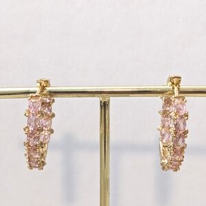 Pink and Gold Hoop Earrings